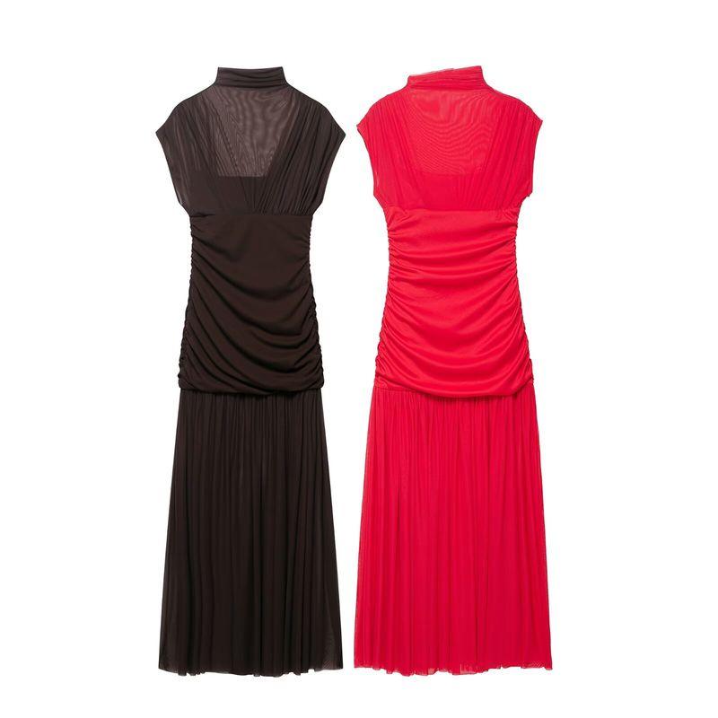 Araltay New Arrival Fashion Style Women's Clothing Fashion All-Match Minimalist Casual Style Silm Silk Net Patchwork