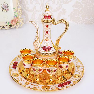 European-style Russian Retro Court Creative Wine Set Household Wedding Metal Gift Wine Pot Set Ornament