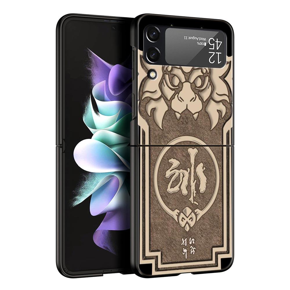 Phone Case For Samsung Galaxy Z Flip 3 4 5 Hard Black Folding PC For Samsung Z Flip3 Cover Honkai Star Rail Game Same Style