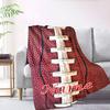 Football Texture With Name Overlay Lightweight Blanket Text Durable Comfort Suitable For Sofa Couch Office Bed Picnics For All Occasions Versatile