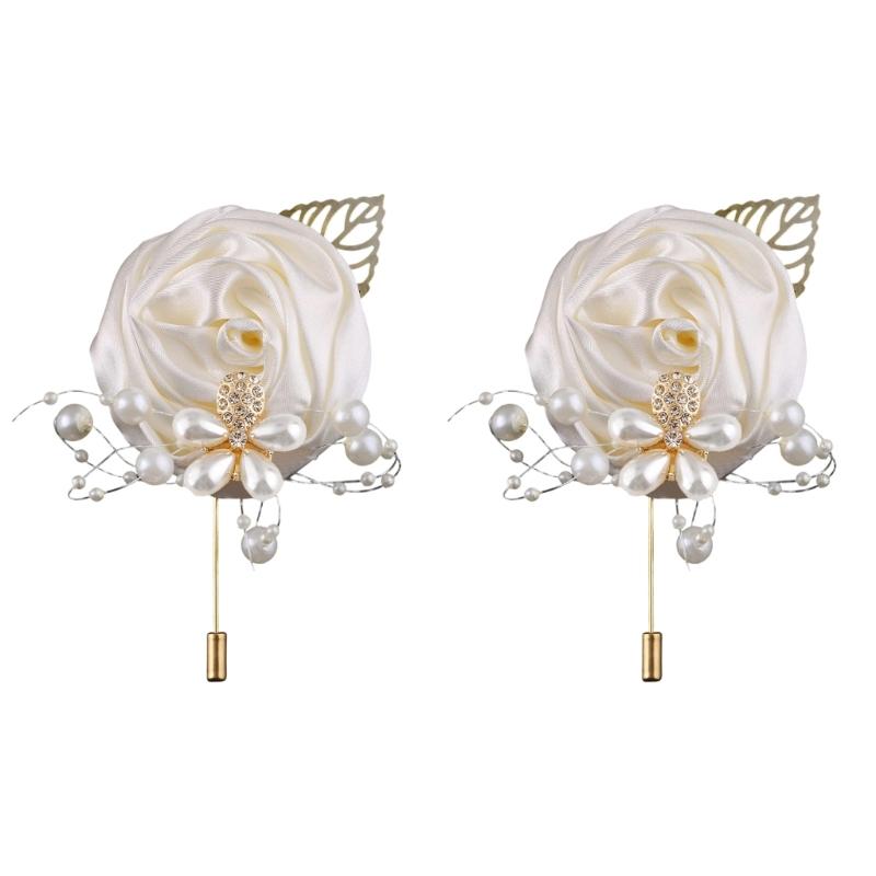 Exquisite Corsage Corsage Artificial Flower for Wedding Bridesmaids and Groomsmen Artificial Flower and Pearls