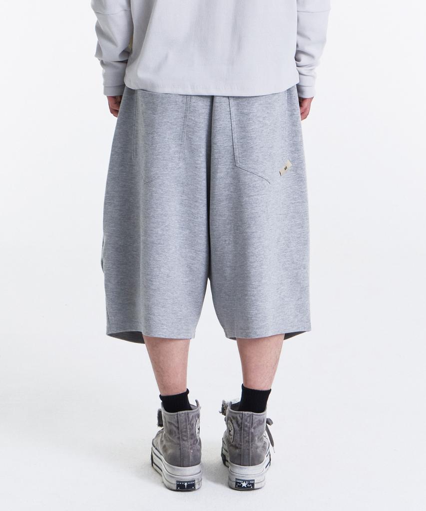Gicheol Flow Knee Bermuda Sweat Pants (Melange Gray)