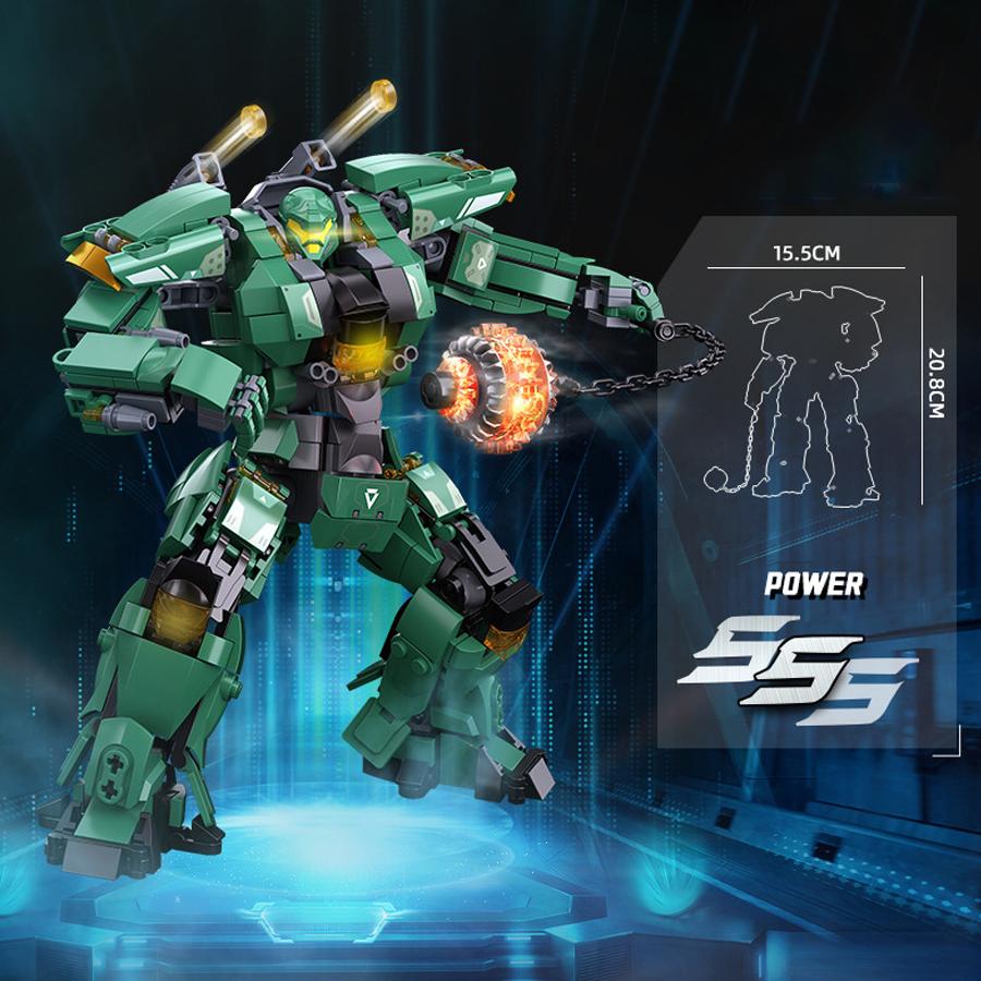 Non-Toxic Cool Mech Model Soldier Assembly Building Block Set Robot Model Samurai Action Figure Children Toy Bithday Gifts Trend Decorations