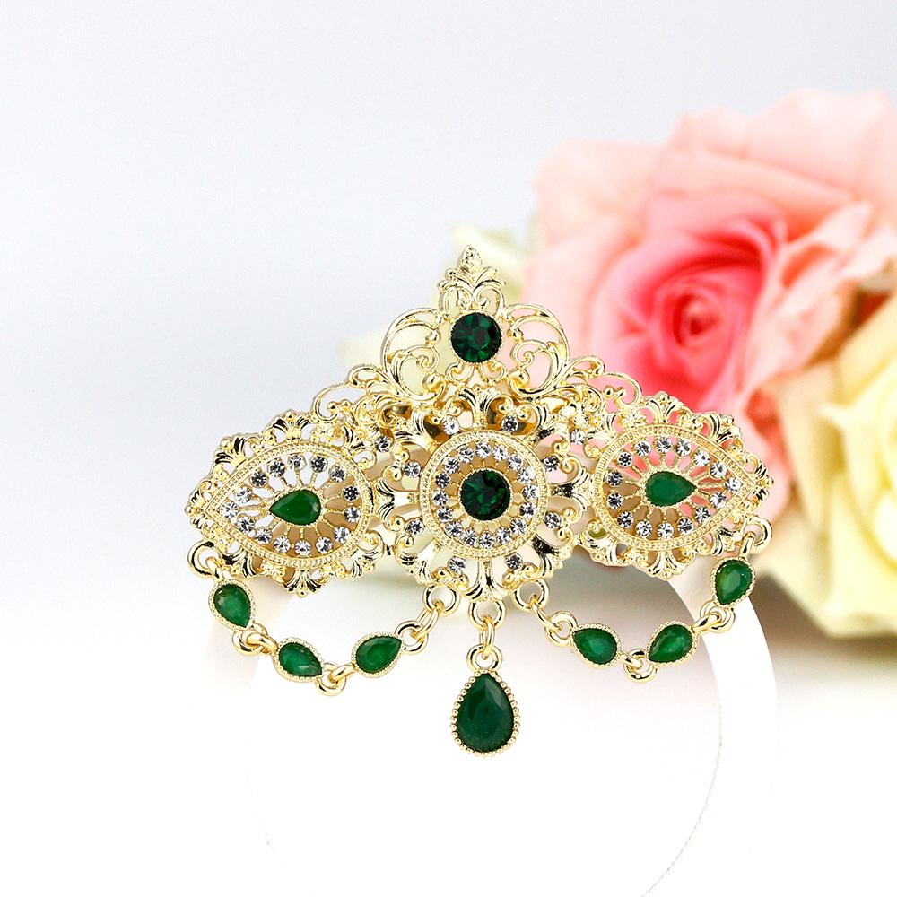Pendant Womens Crystal Colored Brooch Gold Color Bohemian Wedding Jewelry Brooch