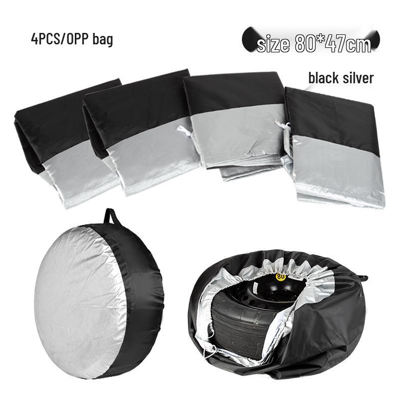 Car Spare Tire Protective Cover - Sunproof & Dustproof 190T Polyester Taffeta Storage Bag