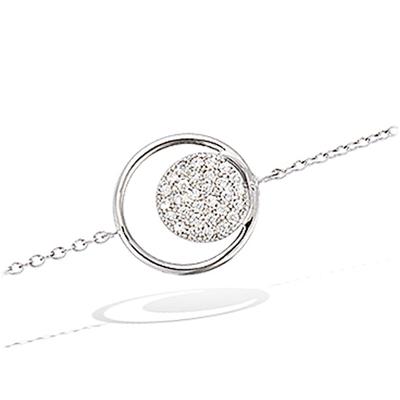 [L7207] - Silver Bracelet 'Sissi' White Silver (rhodium Plated) - 13 Mm