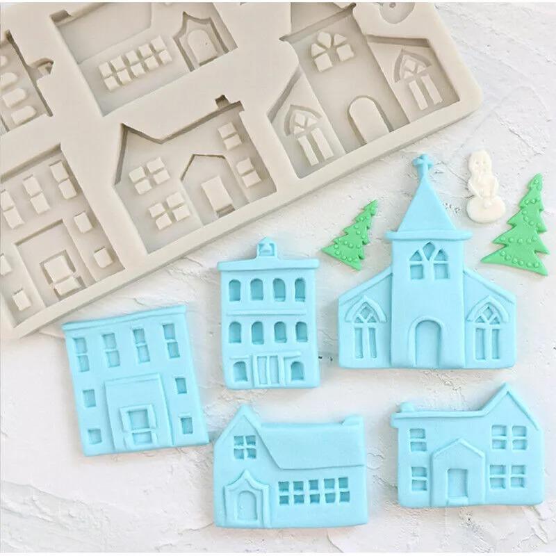 Weihnachtsbaum Haus Silikon Fondant Kuchen Dekor Form Schokolade Sugarcraft Form
