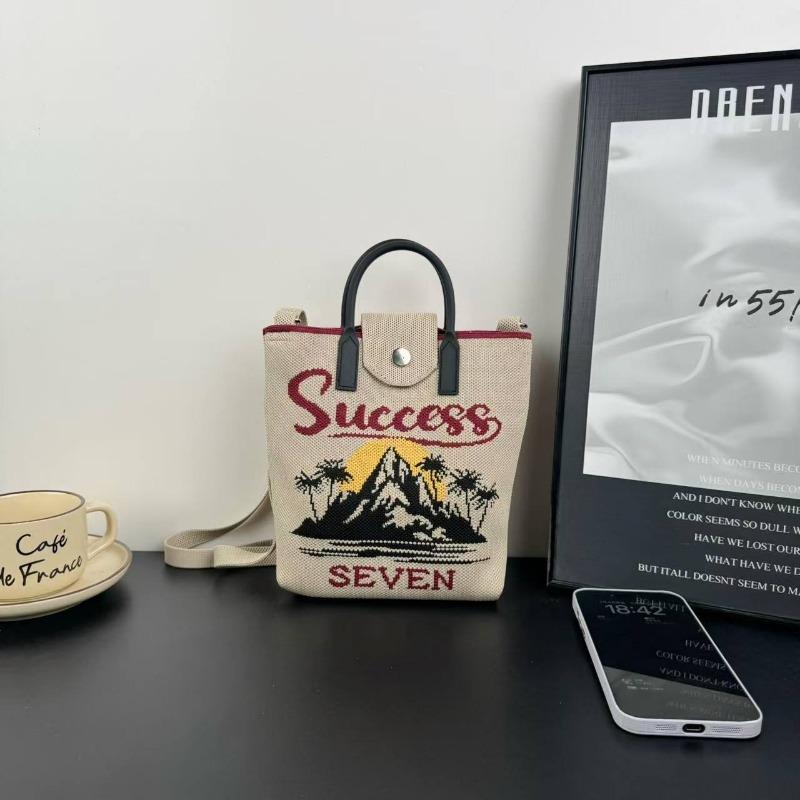 New knitted mobile phone bag, high-end handbag, women's messenger bag, adjustable versatile, convenient and large-capacity bag
