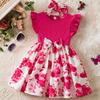 Summer Girl Dress With Floral Print For Toddler Girls Gift For Birthdays