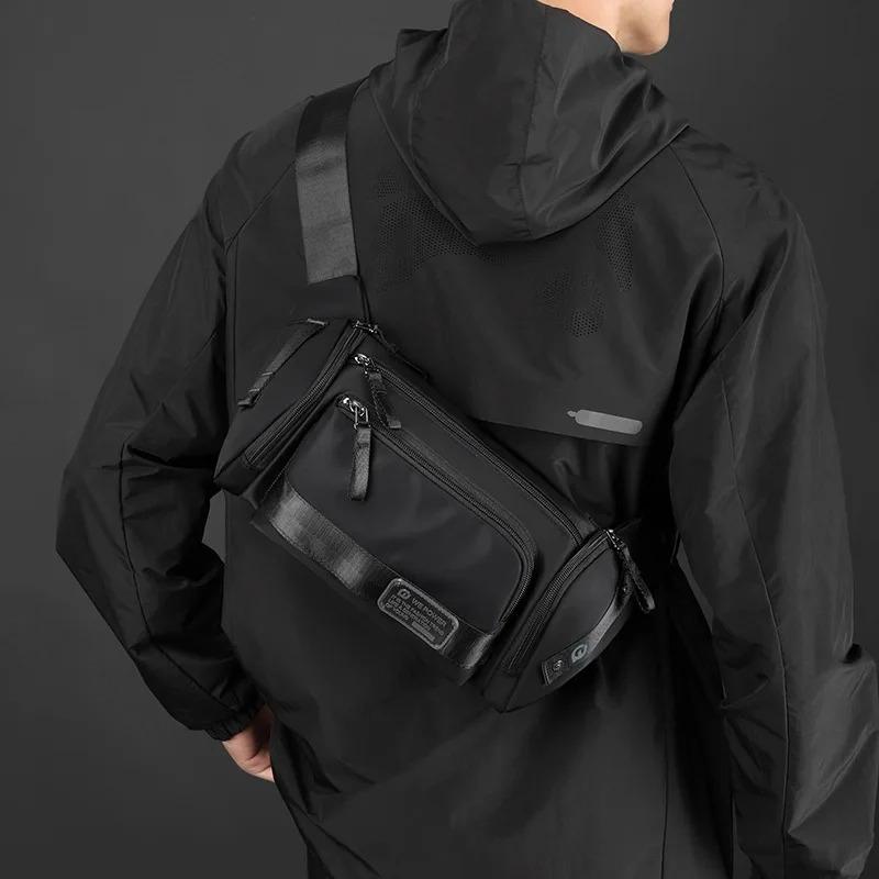 Men's Lightweight Waist Pack Multi-Pocket Belt Bag Casual Crossbody Messenger Bag for Travel Hiking Running Outdoor Activities