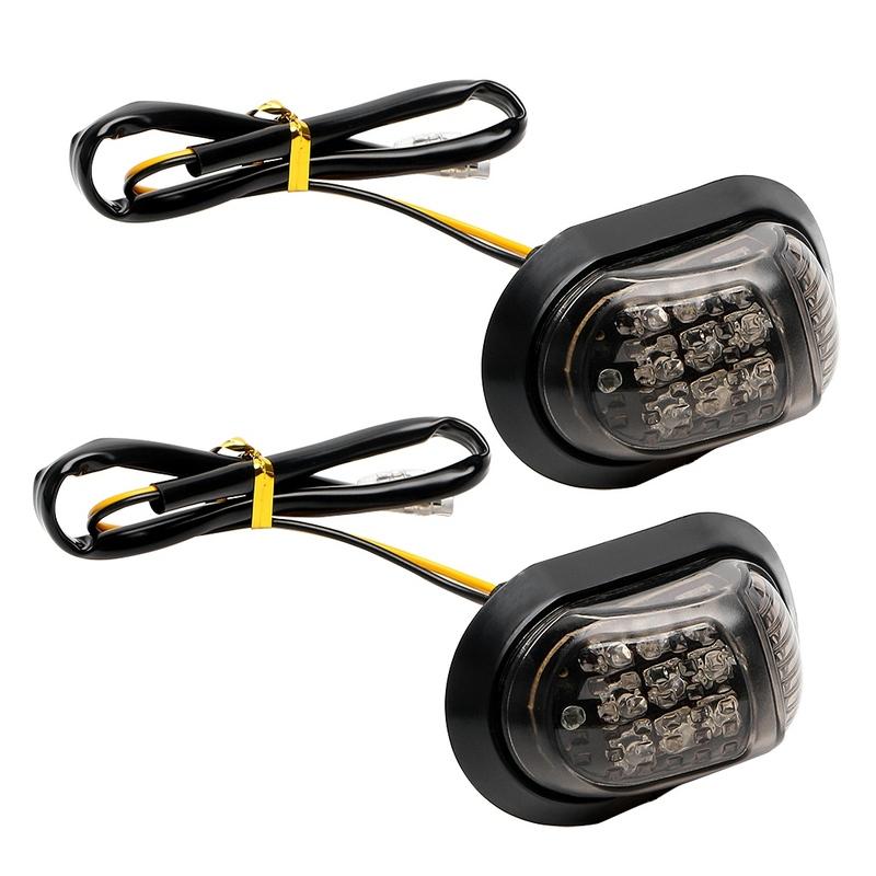 12V Yellow Lighting Motorbike Indicators Blinker 9 LED Motorcycle a Pair Piranha Light Flasher Turn Signal