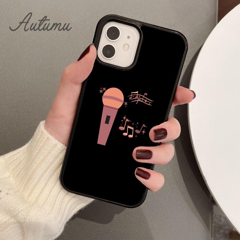 Cool Music Microphone Phone Case for iPhone 11 12 13 14 Pro Max Mini X XR XS SE 2020 6 7 8 Plus Samsung Galaxy S21 S22 Shell