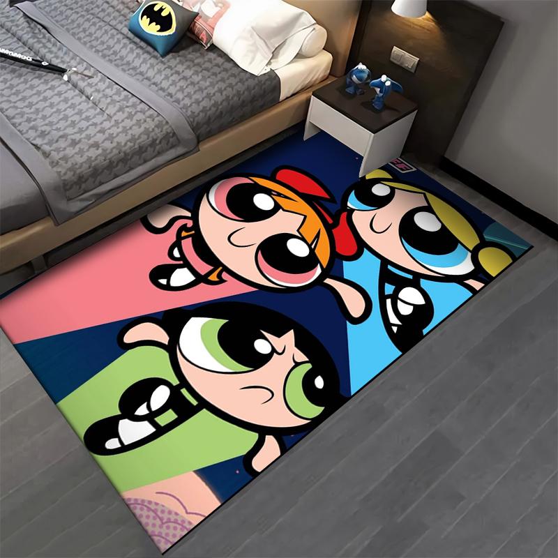 Cartoon Action Team Pattern Carpet, Colorful Living Room Floor Mat Suitable for use as an anti-slip for living room bedroom sofas