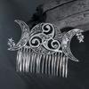 1pc of Vintage Dark Style Metal Double Moon Hair Comb Hair Accessory