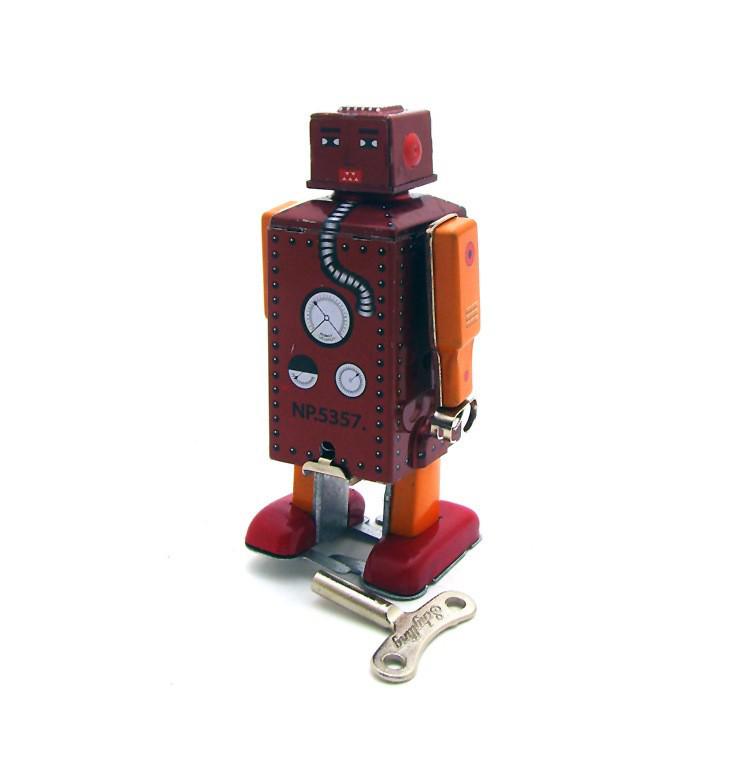 MS651 Retro Steel Tooth Robot: Nostalgic Tinplate Toy & Personalized Creative Gift Ornament коричневый
