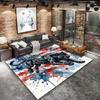 American Flag Animals Pattern Square Carpet,Area Rug,Carpet Rug for Living Room Bedroom Sofa Playroom Decor,Non-slip Floor Mat,Holiday Birthday Gifts