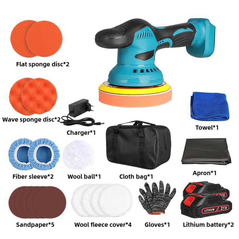 21V Přenosná elektrická leštička Domácí voskovací brusný nástroj Ruční integrovaná automobilová leštička