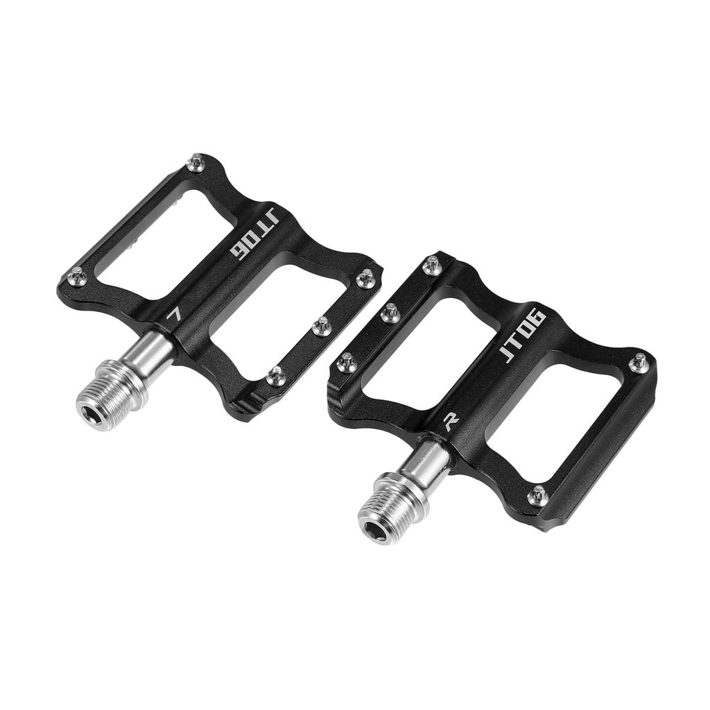 BULLSPANN Aluminum Alloy Rear Foot Flat Universal Compatible with Bicycle Replacement Accessories Pegs, Pedals, Footrests, Replacement, Black, 9/16"