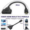 1080P HD HDMI Splitter 1 In 2 Out Male To Female Adapter For Laptop TV Box Monitor HDTV Compatible Dual Port Cable Device