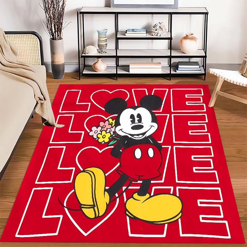 Mickey Mouse cartoon print rug, non-slip and stain-resistant floor protection rug, home décor.