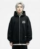 Eightvolume Ev Metal Logo 3-Ply Terry Oversized Zip-Up Hoodie (Black)