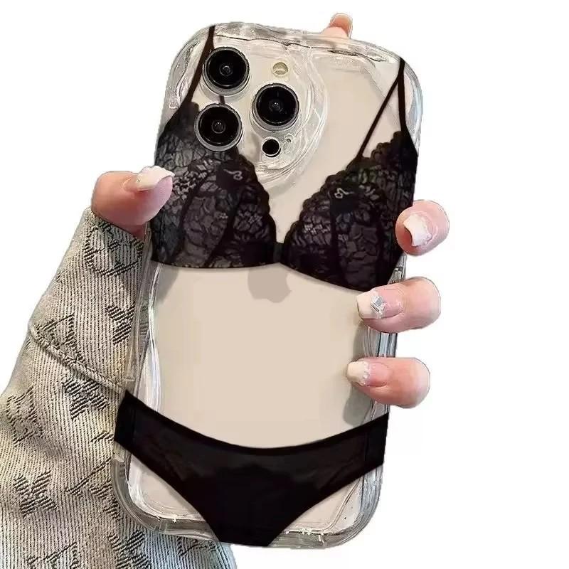 Fashion Sexy Lace Phone Case For Xiaomi Redmi 15 15C 14C 13C 12C 10C K50 K40 Note 14 13 12 11 10 9 Pro Plus 4G 5G Soft TPU Cover