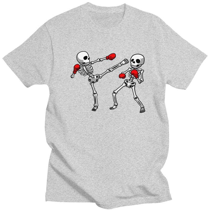 Kickboxing Kickboxer Boxe T-shirt Teschio Magliette Puro Cotone Maglietta Estate Girocollo Pugile Arti Marziali T-shirt Casual Manica Corta