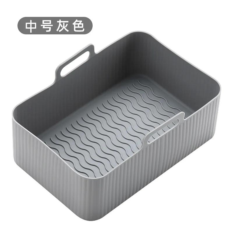 1pcs Air Fryer Silicone Tray Rectangle Oven Baking Tray Basket Reusable Liner Insert Dish for Ninja Foodi Pan Accessories
