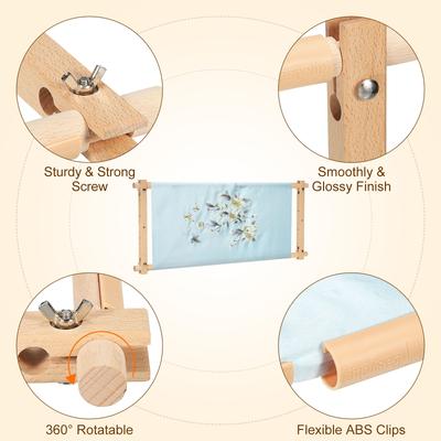Beech Wood Tapestry Scroll Embroidery Frame Cross Stitch Frame Holder Needlepoint Frame Scroll Frame for Cross Stitch Stitching