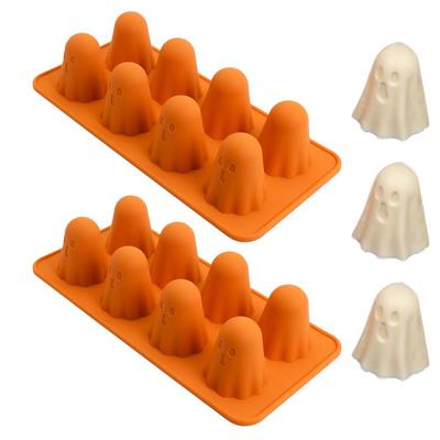Reusable 3D Halloween Ghost Chocolate Mold Kawaii Ghost Silicone Mold 8/9-Cavity Ice Cube Candy Jelly Mould Cake Tool