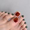 Summer Gradient Amber Green Toenail Art Stickers - Removable Jelly Fake Nails