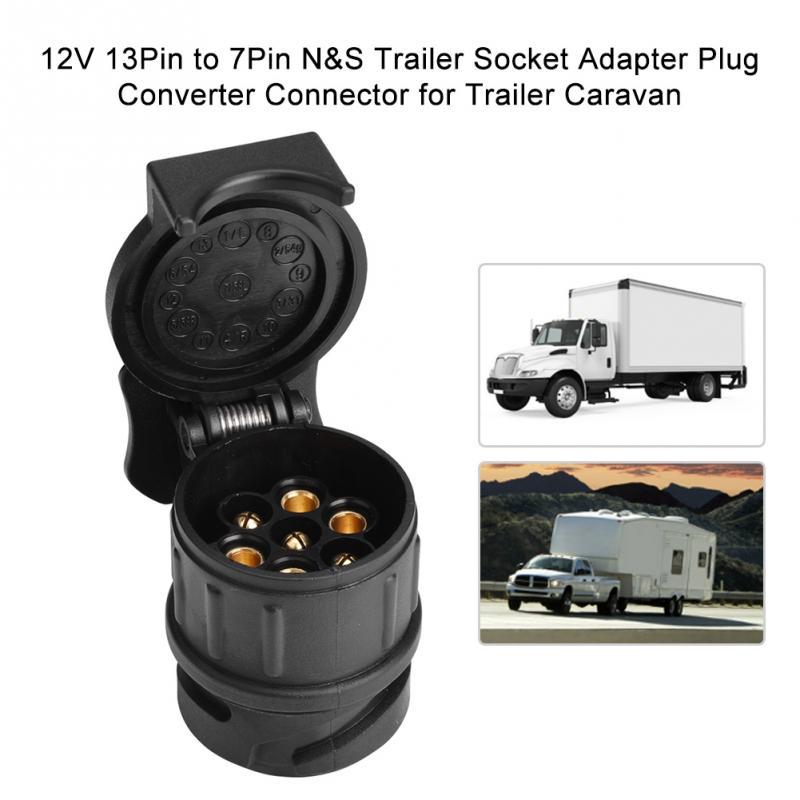 7 Pin 13 Pin Trailer Adapter Stecker Adapter Konverter Trailer Stecker Konverter Trailer Socket Adapter f/ür Wohnwagen