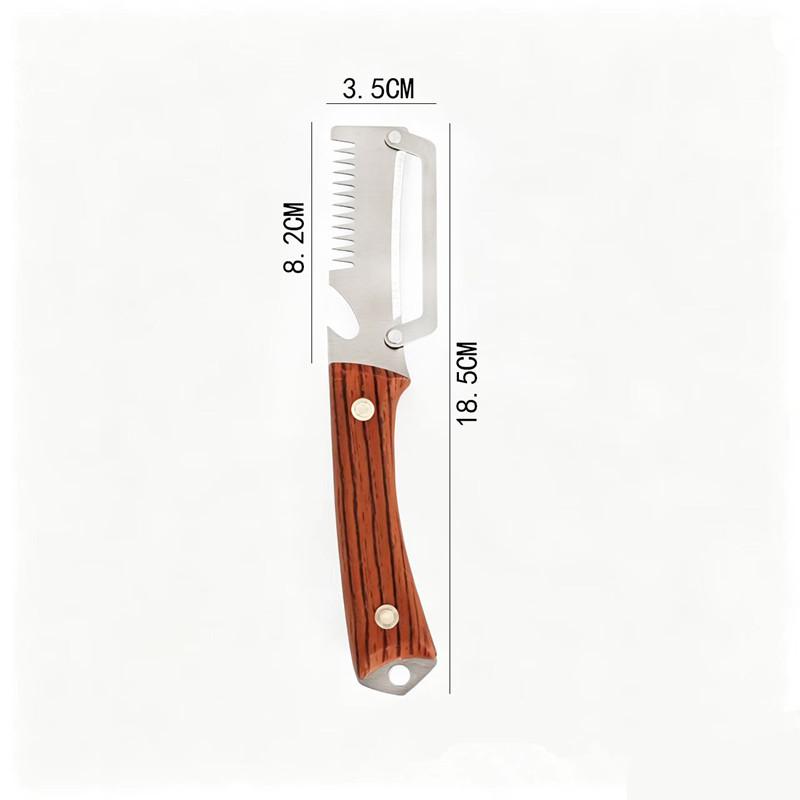 Multi-Functional Vegetable Peeler For Kitchen, Ultra-Sharp Stainless Steel Blade With Wooden Handle And Bottle Opener