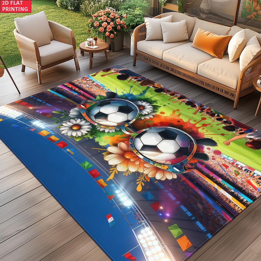 Football Stadium print Large Room Carpet Non Slip Cartoon Kids Bedroom Living Room Floor Mat Home Decor Children's Play Carpet