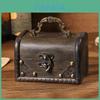 Vintage Wooden Storage Box With Lid For Desk And Home Organization