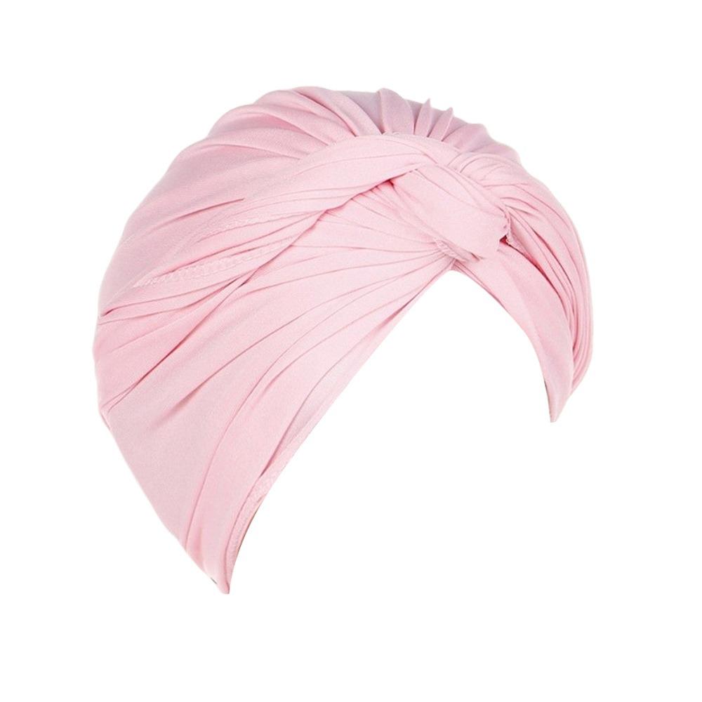 Fashion Vintage Hijab Caps Elastic Soft Polyester Twist Knot Turban Hat Breathable Wrap Style Cancer Chemo Hat Hair Loss