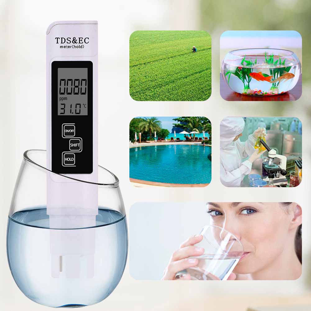 Handheld TDS Digital Water Tester Water Test Pen Water Quality Analysis Meter Water Purity Check 0-9999 ppm Measurement