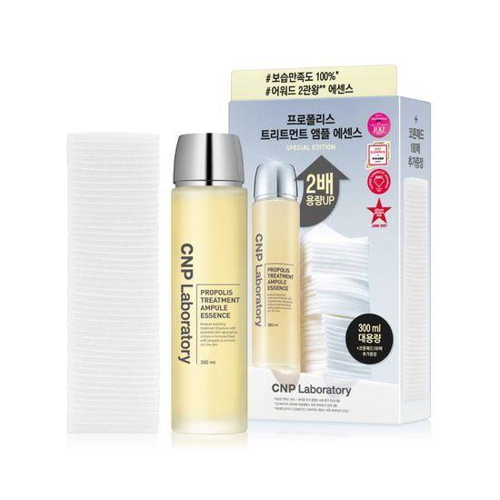 CNP LABORATORY Propolis Treatment Ampoule Essence 300ml Special Offer (+190 Cotton Pads)