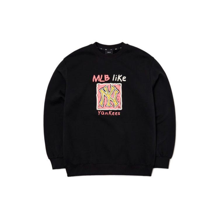 MLB Sweatshirts Unisex Black Crew Neck Moderate Regular 3AMTL6116-50BKS