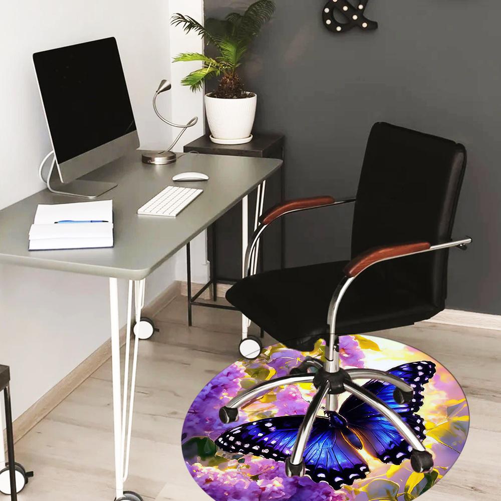 Butterflies And Flowers Painting Fashion Rug Nonslip Carpet Office Chair Mat Design For Office Decor Home Living Room Bedroom Giftt1