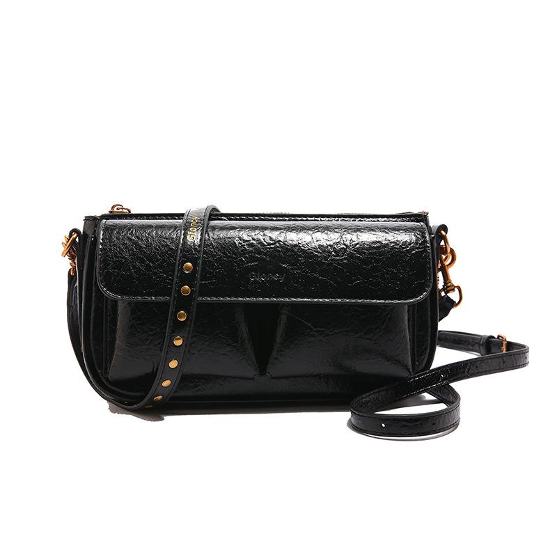 

Сумка подмышкой женская модная нишевая дизайнерская ретро женская портативная сумка через плечо 24*5*13 чёрный