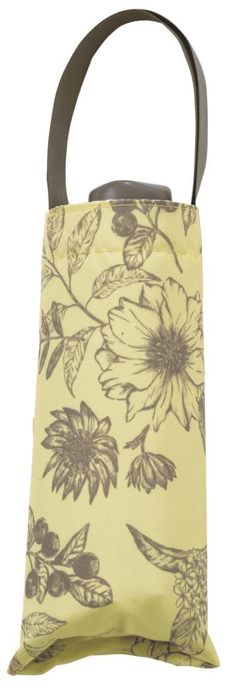 Because Folding Umbrella 50cm UV Cut Parasol Polyester Water Repellent Rain or Shine Stylish Yellow Tote Bag Mini Plant Flower Approx. 80% Women's