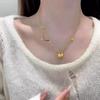 Gold Sand Coin Necklace Set: Women's Light Luxury Chinese Choker with Fat Fu Pendant, High-End Niche Design Clavicle Chain.