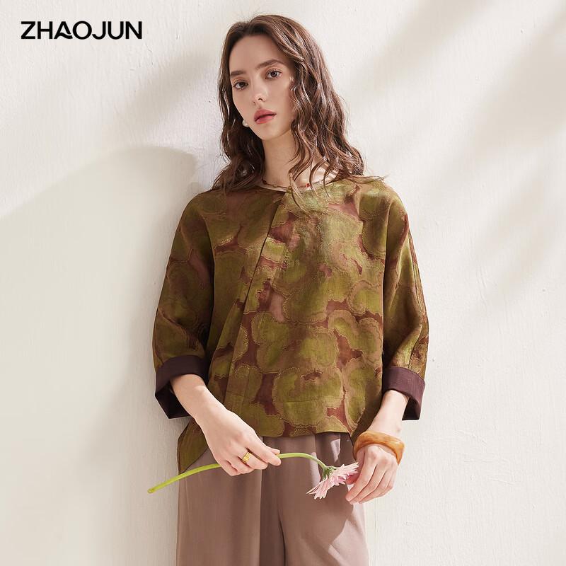 

Zhaojun New Chinese Style Silk Seven-Sleeve Blouse L