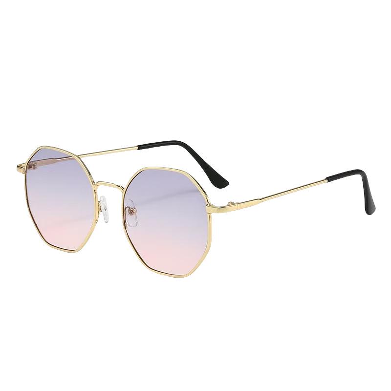 2025 High-End Unisex Metal Polygon Anti-UV Sunglasses