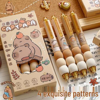 Soft Grip 0.5mm Capybara Cartoon Pen for Stress Relief - Cute Neutral Pen for Primary Students