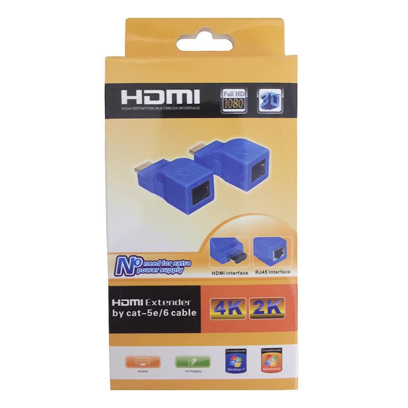 HDMI Extender with Single Network Cable, High-Definition Signal Amplifier Transmitter, 30m, Cat 6 Compatible