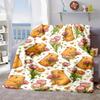 2026 New Arrivals 1pc Foldable Home Cozy Cute Capybara & Floral Print Flannel Blanket - Soft Warm All-Season Throw for Sofa Bed Car Camping Office, Co