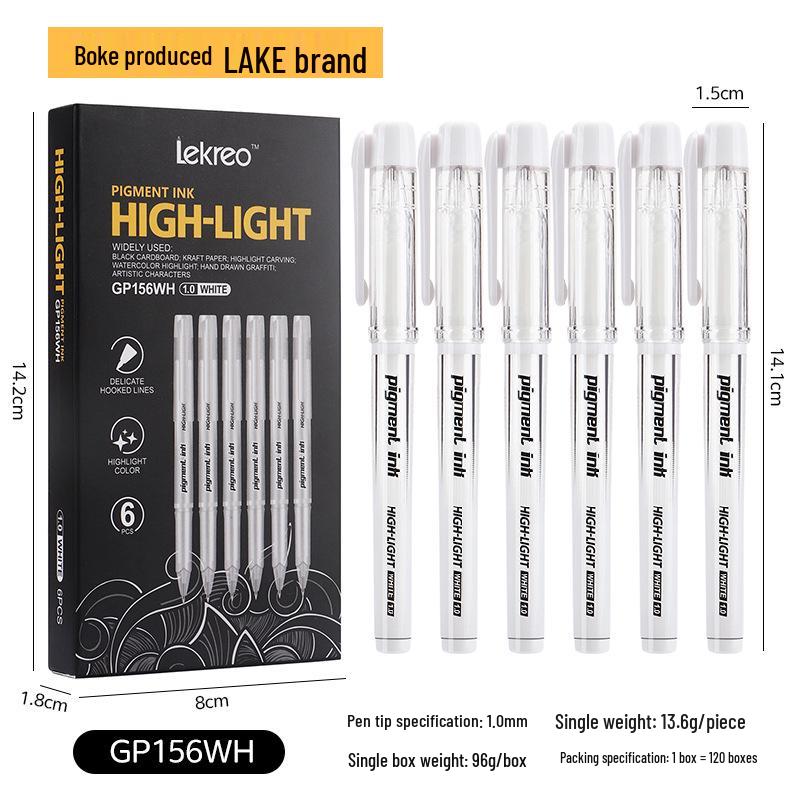 Boke Gold Glitter & White Highlight 1.0mm Gel Pen Set for Creative Drawing and Journaling