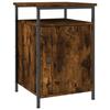 Table de chevet - Maison Exclusive - Chêne fumé - Bois d'ingénierie - Cadre en fer robuste